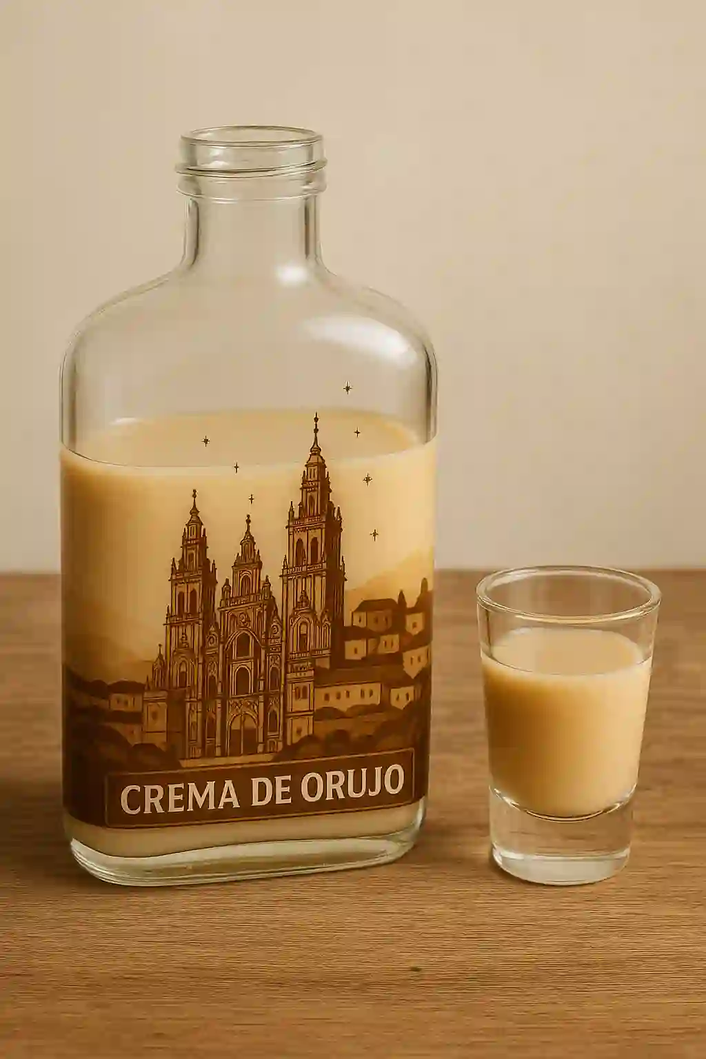 Crema de orujo con vaso